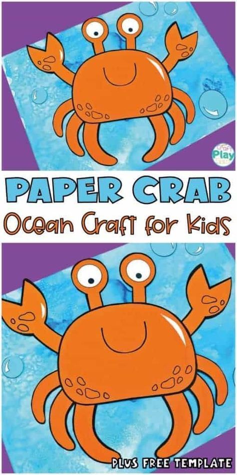 If you are looking for a fun craft for your kids to do this summer, then you have to try making your own paper crab! This craft is so easy to make but so fun. Plus, it will keep your kids entertained this summer! Use our free template for this simple kid's activity. Preschool Crab Activities, Paper Crab, Crab Craft, Kids Gratitude Journal, Ocean Craft, Ocean Theme Crafts, Crab Crafts, Gratitude Journal For Kids, Journal For Kids