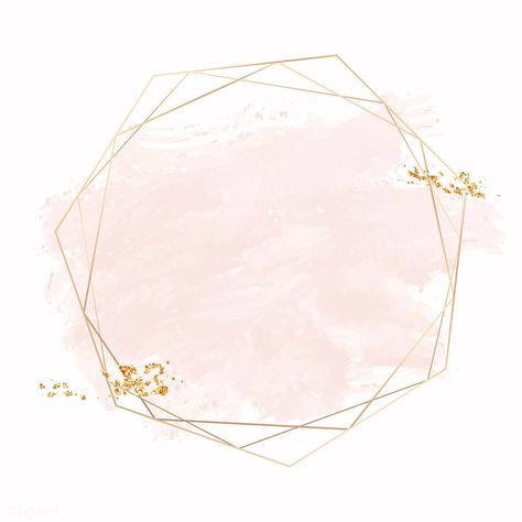 Gold geometric frame on a pink brushstroke background vector | free image by rawpixel.com / Adj / marinemynt Logo Fotografia, Pink And Gold Background, Gold Circle Frames, Pink Glitter Background, Floral Logo Design, Frame Logo, Logo Floral, Instagram Background, Floral Border Design