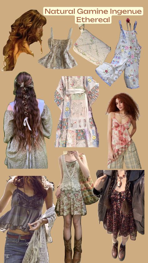 #naturalgamineingenueethereal #natural #gamine #ingenue #ethereal #clothing #styleessence #kitchener #kibbe Ingenue Ethereal, Ethereal Clothing, Natural Gamine, Body Essence, Dark Summer, Gamine Style, Soft Gamine, Future Style, Deep Winter