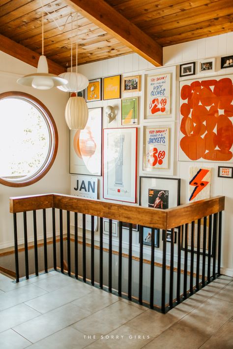 I'm sharing the makeover journey of my home's entryway, where I turn a dark and uninspiring corner into a Mid Century Modern interior design dream. It's time to shift this corner from "DARK, CREEPY, AND SLIGHTLY DANGEROUS" to a vibrant "MID CENTURY MODERN" vibe. Entryway Transformation, Mid Century Modern Entryway, The Sorry Girls, Mid Century Modern Interior Design, Modern Entryway, Surf Shack, Mid Century Modern Interiors, Boho Home, Eclectic Home