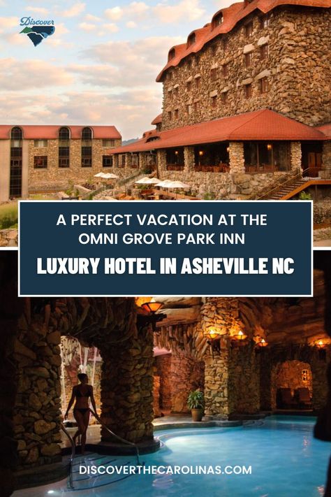 Are you seeking the ultimate relaxing getaway? Look no further than one of our very favorite hotels, the Omni Grove Park Inn in Asheville NC. This historic AAA Four-Diamond hotel boasts some of the most stunning views of the Blue Ridge Mountains. So, whether you’re looking for a romantic escape or you want the perfect family vacation at the ultimate luxury hotel in Asheville NC, the Omni Grove Park Inn has something for everyone. Grove Park Inn Asheville, Grove Park Inn, Romantic Weekend Getaways, Romantic Escapes, Romantic Weekend, Asheville Nc, Blue Ridge Mountains, Asheville, Stunning View