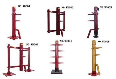 A range of different wooden dummies. Chinese martial arts training equipment for Wing Chun #trainingequipment Martial Arts Training Dummy, Wing Chun Wooden Dummy, Martial Arts Training Equipment, Wing Chun Martial Arts, Training Grounds, Martial Arts Sparring, Martial Arts Equipment, Wooden Dummy, Wing Chun Kung Fu