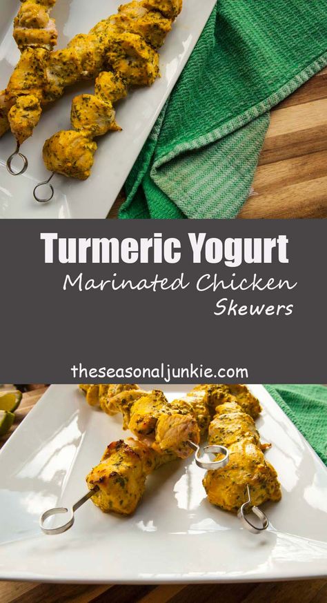 Tumeric Chicken Recipes, Marinated Chicken Skewers, Chicken Seasoning Recipes, Persian Chicken, Greek Chicken Marinade, Greek Yogurt Sauce, Yogurt Marinated Chicken, Yogurt Marinade, Greek Yogurt Chicken