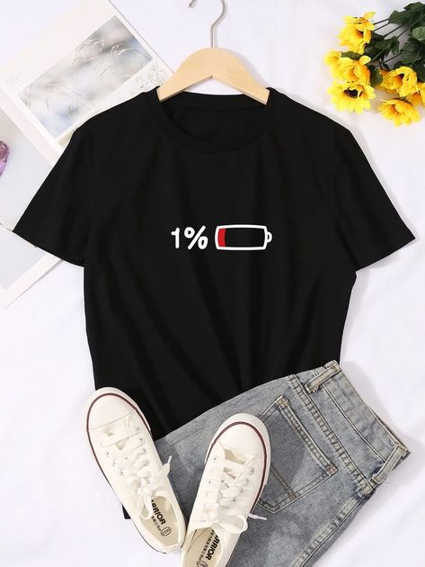 Number & Geo Graphic Tee | SHEIN USA Tshirt Print Ideas Graphic Tees, T-shirt Design Illustration, Trendy Shirt Designs, Custom T Shirt Printing, Design Moda, Brand Clothes, Shirts Design, Tween Outfits, Really Cute Outfits