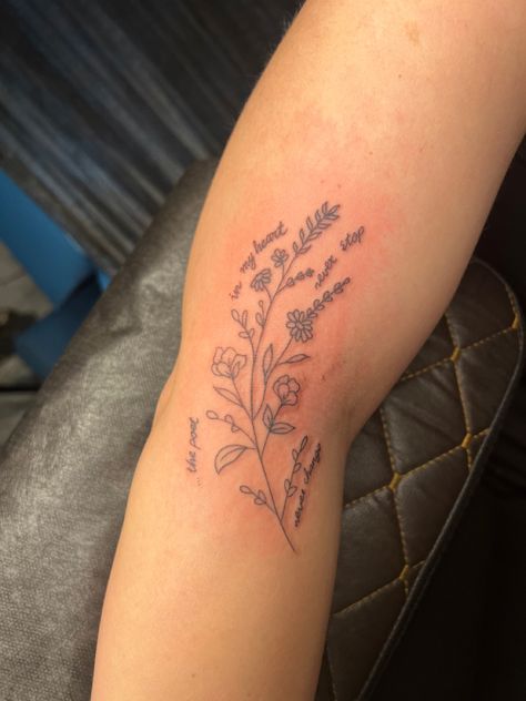 I love sara by stevie nicks , the lyrics brings me peace. #fleetwoodmactattoo #tattoo #wildflowers #tattoosforwomen #fleetwoodmac #stevienicks #sarafleetwoodmac #sarafleetwoodmactattoo Storms Fleetwood Mac Tattoo, Small Fleetwood Mac Tattoos, Fleetwood Mac Inspired Tattoo, Landslide Tattoo Fleetwood Mac, Fleetwood Mac Tattoo Lyrics, Tattoo Wildflowers, Stevie Nicks Tattoo, Fleetwood Mac Tattoo, Stevie Nicks Lyrics