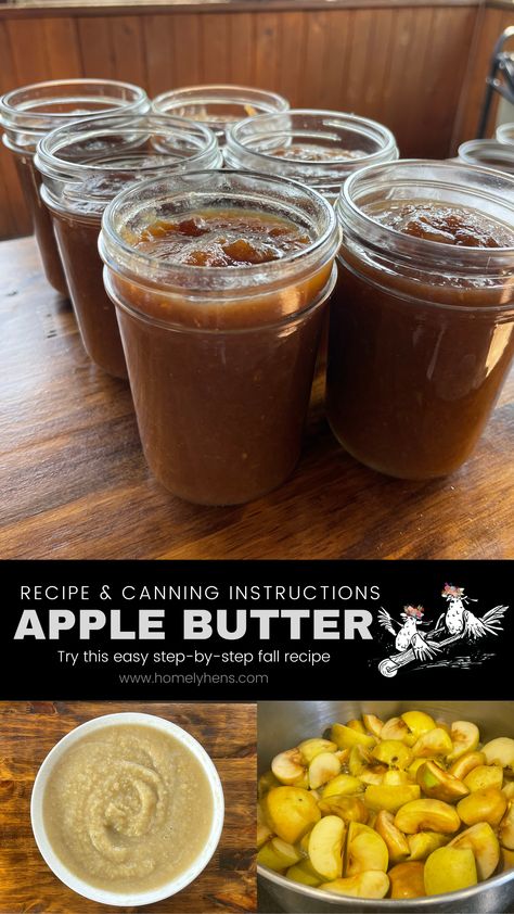 Easy Apple Butter Recipe & Waterbath Canning Instructions How To Waterbath Canning, How To Can Apple Butter, How To Make Apple Butter, Granny Smith Apple Butter, Apple Butter Canning Recipe, Apple Butter Recipe Canning, Apple Butter For Canning, Easy Apple Butter Recipe, Canning Apple Butter