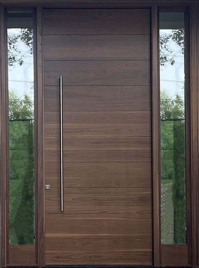 Custom wood doors- unique prehung mahogany exterior front doors, interior wood doors, craftsman doors. Mahogany Front Doors, Dark Wood Exterior Doors, Custom Wood Front Door, Walnut Front Door, Modern Wood Front Door, Wooden Entry Doors, Modern Exterior Door, Front Foor, Door Finishes