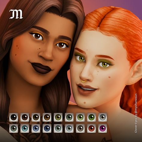 Clover Eyes - Maxis Match eyes (default and non-default) | myshunosun Maxis Match Eyes, Eyes Sims 4 Cc, Sims 4 Cc Eyes, My Sims, Sims 4 Game Mods, Luxury Hats, Sims 4 Characters, Sims 4 Mm, Sims 4 Cc Packs