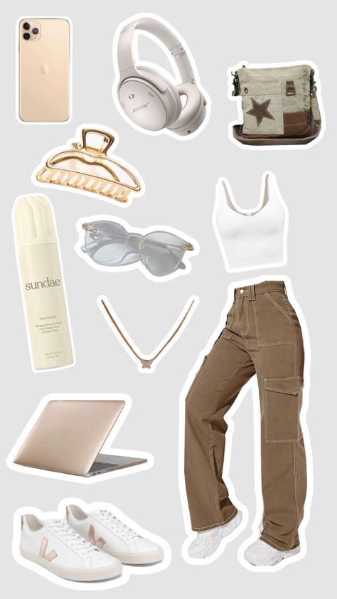 #outfitinspo #preppy #brownaesthetic #brown #cream Preppy Outfits For School, Brown Outfit, Brown Aesthetic, School Outfits, Outfit Inspo, Cute Outfits