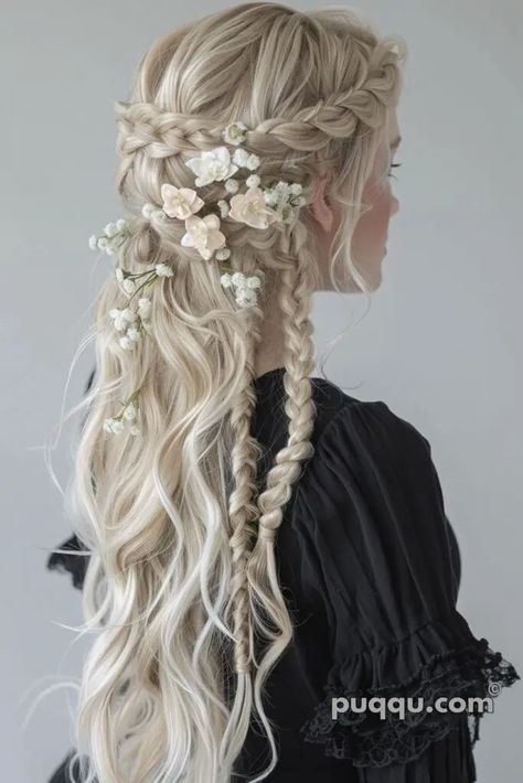 Celtic Braids, Flowers In Her Hair, Truth Seeker, Fishtail Braid, Long Hair Wedding Styles, Fantasy Hair, Wedding Hair Inspiration, Fish Tail Braid, Wedding Hair And Makeup