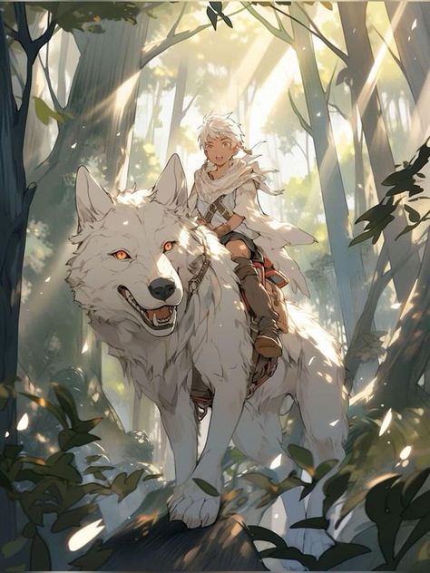 Animal People Fantasy Art, Fantasy Animal Riders, Giant Wolf Drawing, Giant Dog Fantasy Art, Fantasy Riding Animals, Riding Dog Fantasy Art, Wolf Rider Fantasy Art, Magical Wolf Art, Big Wolf Fantasy Art