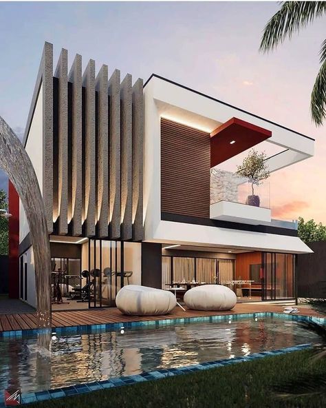 Best Modern House Design, Architect Design House, Modern Exterior House Designs, Duplex House Design, Architecture Building Design, Bungalow Design, House Front Design, Modern Architecture House, Contemporary House Design