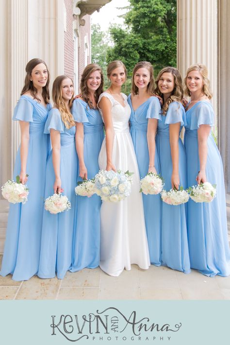 Light Blue Bridesmaids Dress, Light Blue Wedding Bridal Party, Lightblue Bridesmaid Dress, Bridesmaid Dresses Sky Blue, Bridesmaids Light Blue, Pastel Blue Wedding Bridesmaid, Bridesmaid Dresses Ligjt Blue, Light Blue Bridesmaid Dresses Colorful Flowers, Cornflower Blue Bridesmaid Dresses