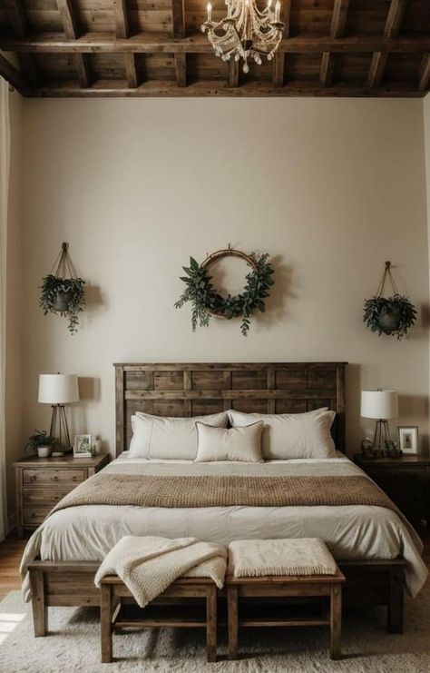 Dark Frame Bedroom Ideas, Dark Wooden Headboard Bedroom, Dark Wood Furniture Bedroom, Dark Oak Bedroom, Dark Wood Bedroom Furniture Decor Ideas, Dark Wood Headboard Bedroom, Wood Headboard Bedroom, Dark Wood Headboard, Dark Wood Bed Frame