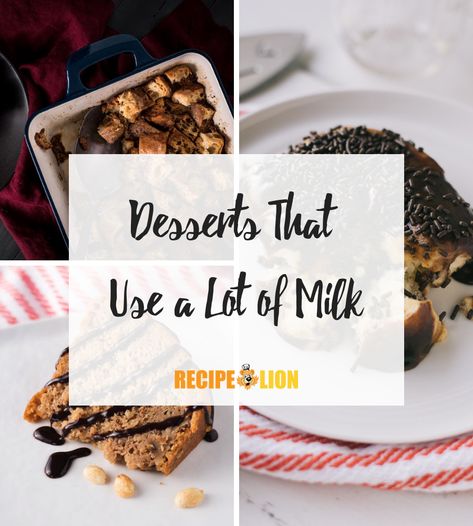 Use up that gallon of milk on these rich, creamy milk dessert recipes! Recipes Using Milk Desserts, Lots Of Milk Recipes, Dessert Recipes Using Milk, Recipe That Uses A Lot Of Milk, Recipes That Use Lots Of Milk, Milk Based Desserts, Desserts That Use Milk, Recipes With Lots Of Milk, Desserts Using Milk