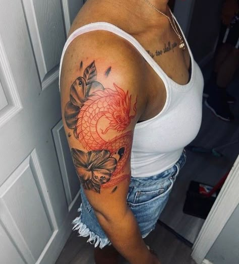 Lion Tattoo For Black Women Arm, Flower Tattoo For Black Women, Tattoo Ideas Realistic, Drawings Tattoo Ideas, Art Drawings Tattoo, Girly Sleeve Tattoo, Artist Tattoo Ideas, Stencils Tattoo, Small Dope Tattoos