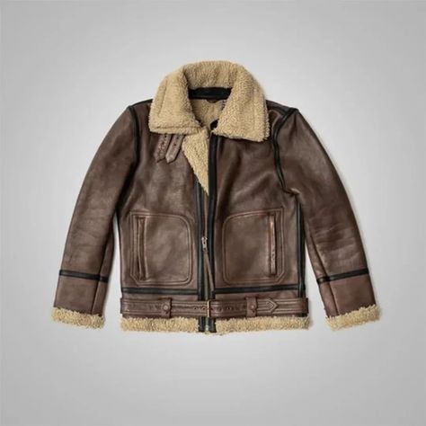 Brown For Men with sherpa Sheepskin Shearling Leather Jacket Moto Wear, Leather Jacket Men Style, Biker Jacket Men, Silver Jacket, Woman Vest, Jacket With Fur, Gold Jacket, Womens Biker Jacket, Aviator Jacket