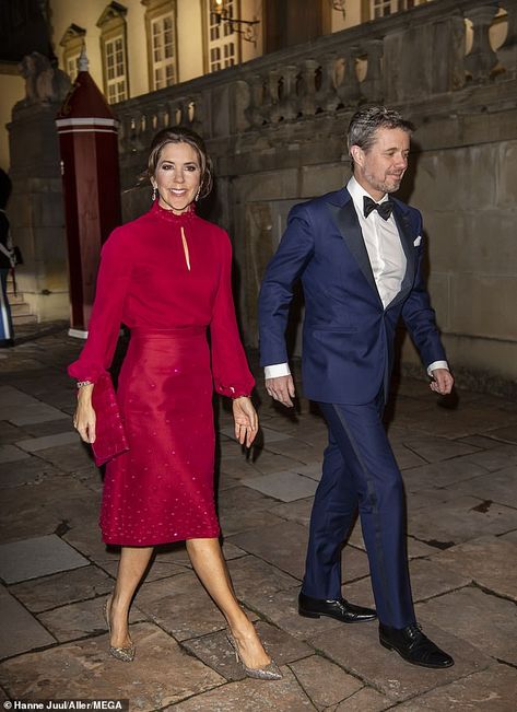 Crown Princess Mary of Denmark looks regal in red for a concert with Prince Frederik Crown Princess Mary Of Denmark, Elegant Red Dress, Denmark Fashion, 29 October, Princess Mary Of Denmark, Prince Frederick, Princess Marie Of Denmark, Mary Of Denmark, Danish Royalty