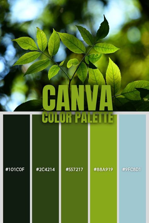 #colourpalette #greencolorpalette #colorpalette Colour Palette Green, Canva Branding, Canva Graphics, Palette Green, Green Color Palette, Nature Color Palette, Green Colour Palette, Branding Marketing, Calming Colors