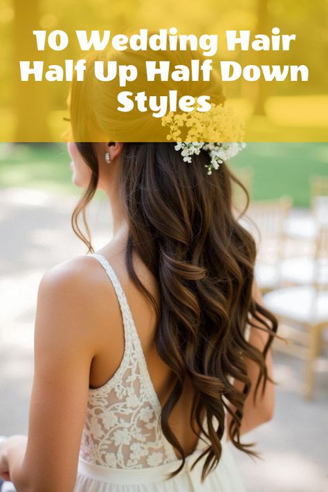 Did you know that the wedding hair half up half down style is stealing the spotlight this season? Dive into our gallery and discover 20 stunning photos showcasing the ultimate blend of elegance and allure. From romantic waves to chic twists, these looks are perfect for your big day. Uncover stunning styles, bridal hair trends, and more to make your wedding unforgettable. Let's make your dream bridal hairstyle a reality! Half Up Half Down Wedding Hair With Volume, Half Up Wedding Hair With Flowers, Wedding Half Up Half Down Hair, Volume Wedding Hair, Half Up Hairstyles Wedding, Elegant Wedding Hairstyles Half Up Half Down, Romantic Half Up Wedding Hair, Wedding Half Up Half Down With Veil, Half Updos For Long Hair