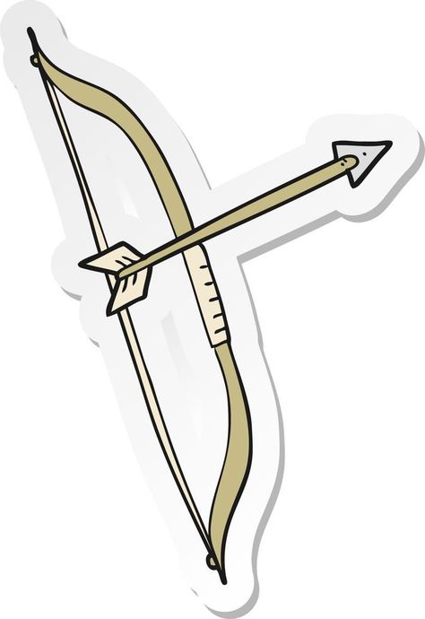 sticker of a cartoon bow and arrow Bow And Arrow Drawing, Theatre Stickers, Bow Cartoon, Arrow Bow, Cartoon Bow, Arrow Drawing, Bow And Arrow, Vector Drawing, A Cartoon