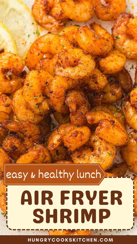 This Easy Air Fryer Shrimp recipe is perfect for dinner or as a quick appetizer! Ready in just 15 minutes, it’s a healthy, simple-to-make dish ideal for busy weeknights, fast lunches, or any dining occasion. Check out this healthy air fryer shrimp recipe now! Air Fried Shrimp Tacos, Quick Shrimp Recipes Healthy, Easy Shrimp Dishes Healthy, Shrimp In Air Fryer Recipes, Whole 30 Shrimp Recipes, Shrimp Wraps Recipes, Clean Eating Air Fryer Recipes, Healthy Shrimp Meals, Shrimp Air Fryer Recipes