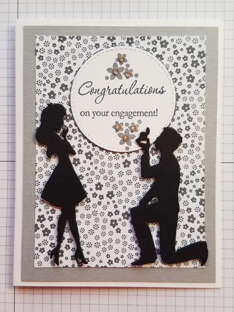 Wedding Congrats Card Handmade, Engagement Cards Handmade Diy, Stampin Up Engagement Cards, Homemade Engagement Cards, Engagement Card Ideas, Diy Engagement Cards, Engagement Congratulations Card, Anniversary Verses, Engagement Cards Handmade