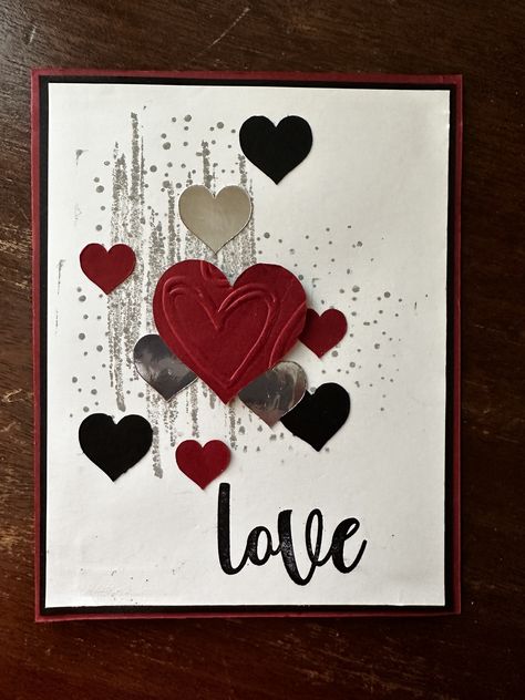 Handmade Valentine Day Cards, Valentine Homemade Cards, Masculine Valentine Cards Handmade, Handmade Valentines Cards, Handmade Valentine Cards, Handmade Anniversary Card, Valentines 2024, Santa Craft, Stampin Up Valentine Cards