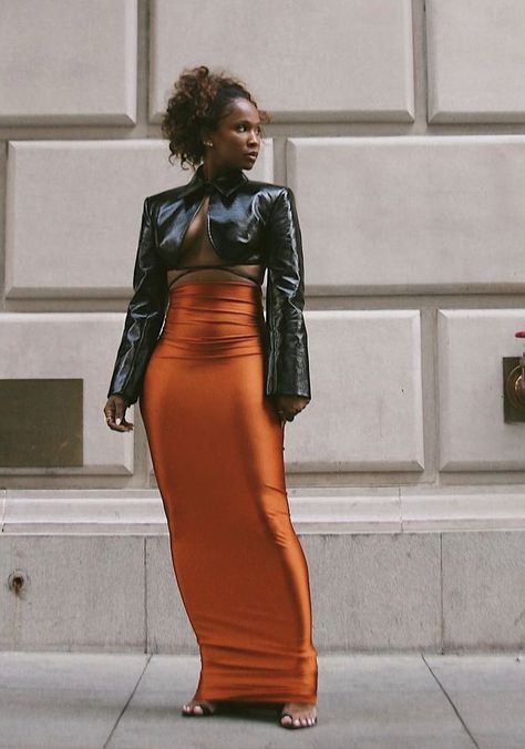 Orange Outfit Ideas, Outfit Ideas Black Women, Outfit Ideas Black, Orange Outfit, Effortlessly Chic Outfits, Dope Fashion, Urban Dresses, Dressed To Kill, Hottest Fashion Trends