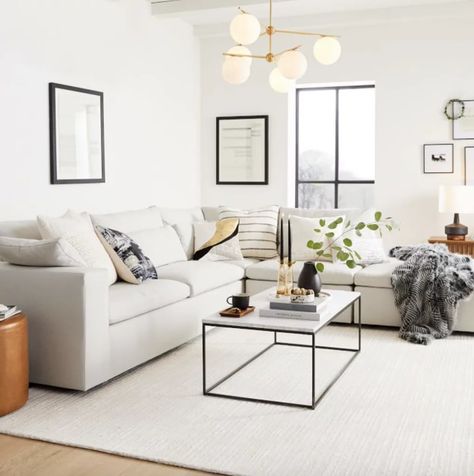 Living Room Furniture For Large Families 2022 | POPSUGAR Home White Living Room Ideas Modern, Modular Ottoman, Couches Living, Comfortable Sectional, Apartment Studio, Sectional Sofa With Chaise, Oversized Furniture, Sofa With Chaise, Storage Chaise