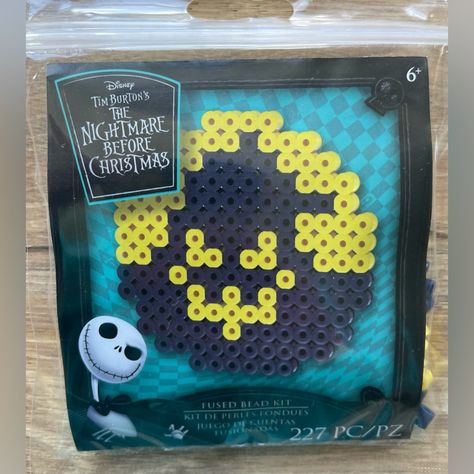 New In Packaging! Disney, Perler Beads Craft Kit. Comes With Template And 227 Beads. The Nightmare Before Christmas, Oogie Boogie. Disney Perler Beads, The Nightmare Before Christmas Oogie, Halloween Perler, Cross Stitch Skull, Nightmare Before Christmas Oogie Boogie, Melty Bead Designs, Keychain Ideas, Easy Perler Beads Ideas, 3d Perler Bead