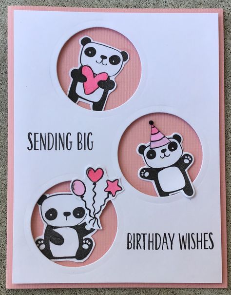 Birthday Card Ideas Panda, Panda Cards Birthday, Panda Greeting Card, Panda Card Ideas, Panda Cards Handmade, Aesthetic Birthday Cards Handmade, Cute Birthday Messages, Panda Birthday Cards, Panda Craft