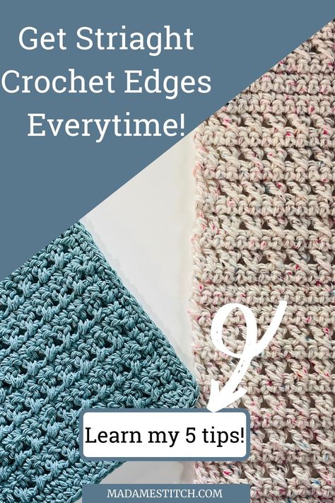 How To Crochet Even Edges, Straight Crochet Edges Tutorials, Crochet Even Edges, How To Finish Edge Of Crochet Blanket, Crochet Scarf Edge, How To Keep Crochet Rows Even, Clean Edges Crochet, How To Crochet A Straight Edge, How To Crochet Edges On A Blanket