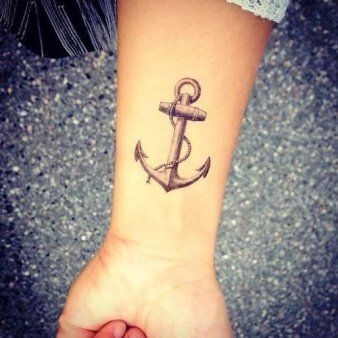 Traditional Anchor Tattoo, Small Anchor Tattoos, Badass Girl, Small Anchor, Anchor Tattoo Design, Anker Tattoo, Cool Wrist Tattoos, Wrist Tattoos For Guys, Anchor Tattoos