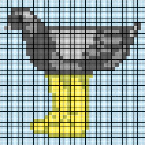 Pigeon Pixel Art, Crow Alpha Pattern, Bird Alpha Pattern, Cute Alpha Patterns, Colorwork Crochet, Alpha Crochet, Graphgan Patterns, Crochet Keychain Pattern, Crochet Animals Free Patterns