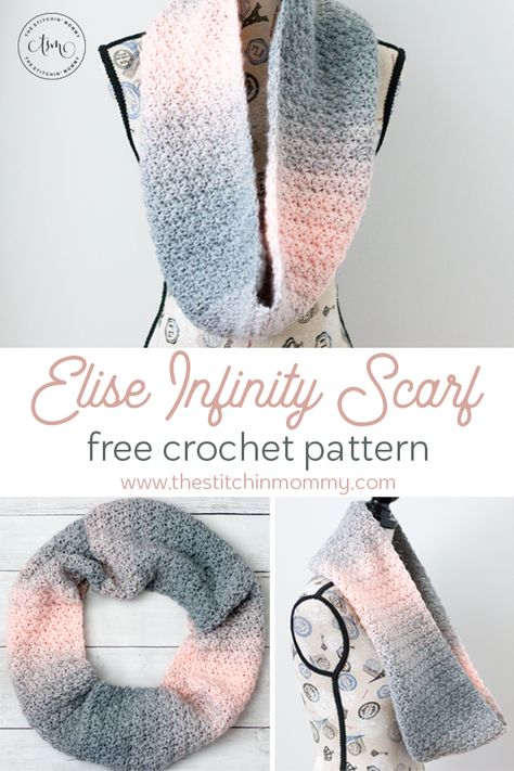 Crochet Infinity Scarf Free, Light Worsted Yarn Crochet Patterns, Crocheted Infinity Scarf Patterns Free, Loops And Threads Patterns Crochet, Caron Latte Cakes Crochet Patterns, Size 3 Yarn Crochet Patterns Free, Caron Colorama Halo Crochet Patterns, Crochet Summer Scarf, Crochet Pattern Scarf