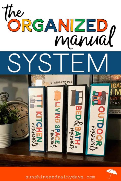 The most overlooked thing to organize is probably household manuals. They usually sit, untouched, in a box or drawer, wasting space. Many organizing experts would tell you to throw manuals away. What IF your manuals were organized in a way that they could be easily found and not take up a ton of space? That’s where the Organized Manual System comes into play! There have been many instances where I have found household manuals very useful and was happy that I had kept them. Manual Organization, Organize Manuals, Household Organization Binder, Medical Binder Printables, Mother's Day Printables, Household Binder, Home Binder, Life Binder, Space Bedding