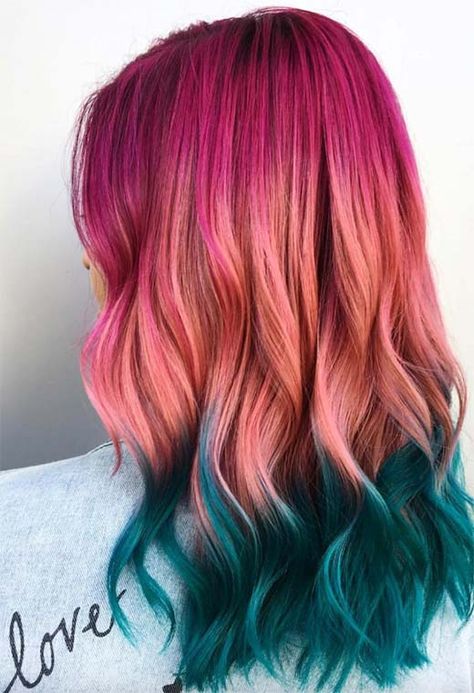 Halloween Hair Color Ideas, Halloween Hair Color, Sunset Hair Color, Japanese Autumn, Highlights Hairstyles, Sunset Hair, Inner Witch, Creative Hair Color, Hair Color Shades