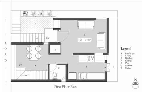 Gallery of Rohan / Ashwin Architects - 23 Terrace Floor, Small House Floor Plans, Simple House Design, Architectural House Plans, Building Plan, House Architecture, Ground Floor Plan, House Floor, House Architecture Design