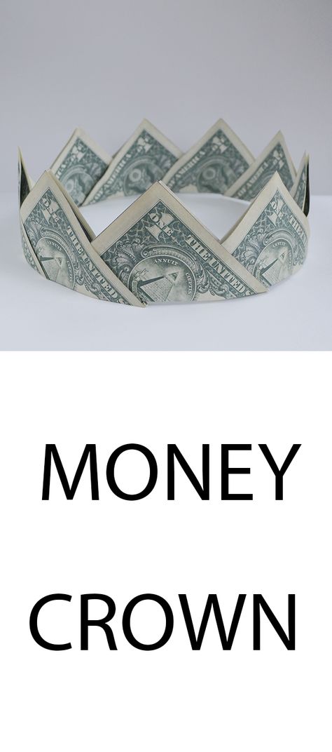 Oragami Money, Quotes Positive Aesthetic, Crown Money, Money Crown, Money Origami Tutorial, Origami Crown, Money Lei Diy, Python Language, Birthday Money Gifts