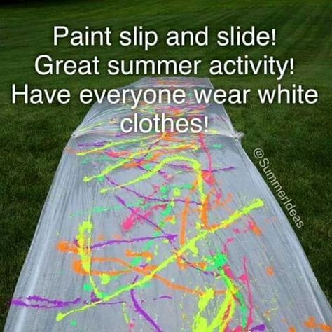 Paint slip and slide Paint Slip And Slide, Slip N Slide, Summer Activity, Slip And Slide, Summertime Fun, Summer Bucket Lists, Summer Diy, Summer Bucket, Summer Crafts