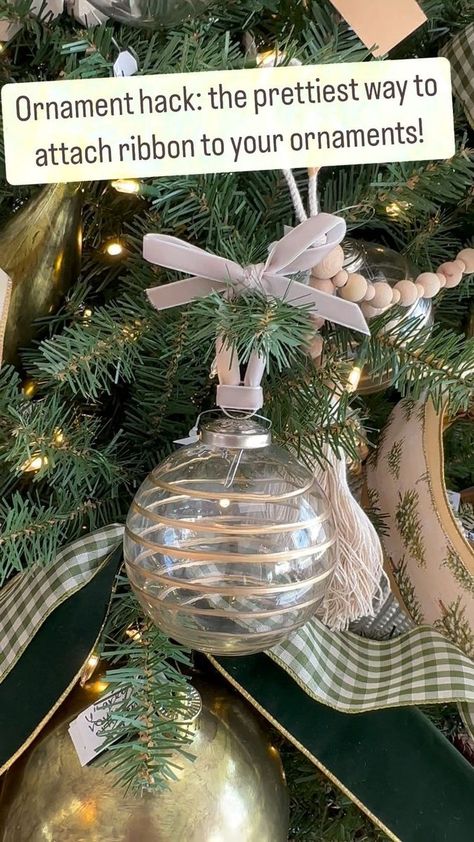 Facebook Ornament Ribbon Hanger, How To Tie A Ribbon On An Ornament, Tying Ribbon On Ornaments, How To Tie Ribbon On Ornaments, How To Tie A Bow On An Ornament, Hanging Ornaments With Ribbon, Ribbon On Ornaments, Justin Bieber Mistletoe, Beach Furniture