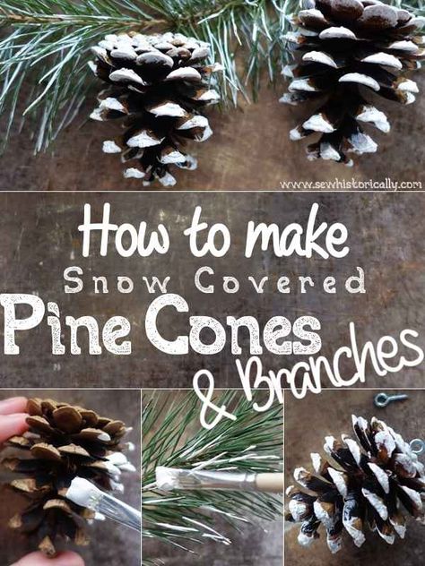 Snow Covered Pinecones, How To Paint Pine Cones Acrylic, Spray Paint Pine Cones, Painting Pine Cones, Painting Pinecones, Pinecones Crafts, Pinecone Ideas, Giant Pine Cones, Holiday Pine Cones