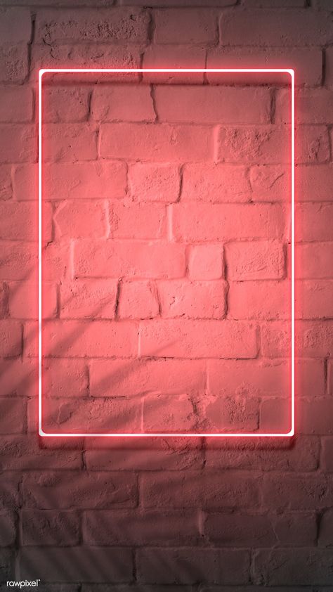 Download premium psd of Neon red frame on a brick wall by nam about neon, art, bar, brick and brick wall 894328 Neon Light Wallpaper, Red Neon, Instagram Photo Frame, A Brick Wall, Brick Wall Background, Decor Studio, Polaroid Frame, Neon Red, Phone Screen Wallpaper