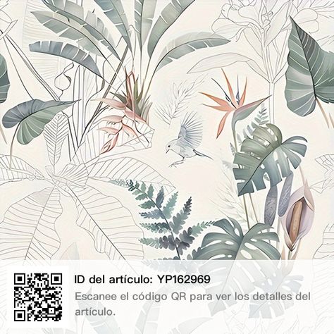 Floral Boho Wallpaper, Wallpaper For Bathroom, Palm Tree Leaf, Tropical Bathroom, Palm Leaf Wallpaper, Cute Wallpapers For Ipad, Palm Leaves Pattern, Boho Wallpaper, Watercolor Plants