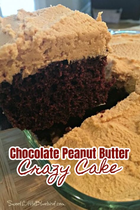 #TheMostHealthyFood Easy Chocolate Cake With Peanut Butter Frosting, Chocolate Mayonnaise Cake With Peanut Butter Frosting, Peanut Frosting Recipe, Homemade Chocolate Cake With Peanut Butter Frosting, Chocolate Peanut Butter Crazy Cake, Chocolate Cake Mix With Peanut Butter, Chocolate Cake And Peanut Butter Icing, School Cafeteria Peanut Butter Cake, Crazy Wacky Cake Recipes