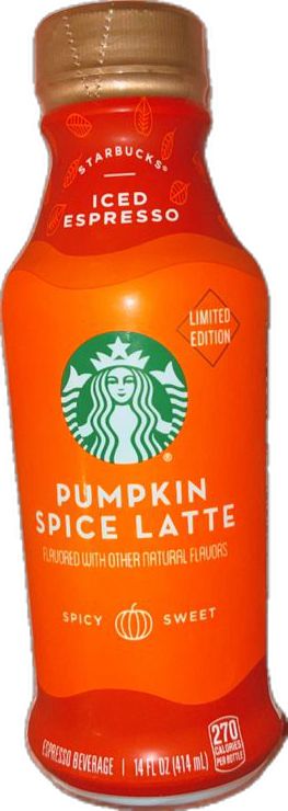 A picture of a bottled pumpkin spiced latte from Starbucks laying on a pink weighted blanket Starbucks Psl, Espresso Drinks, Starbucks Iced, Fall Aesthetic, Pumpkin Spice Latte, Natural Flavors, A Fan, Fall Vibes, Iced Coffee