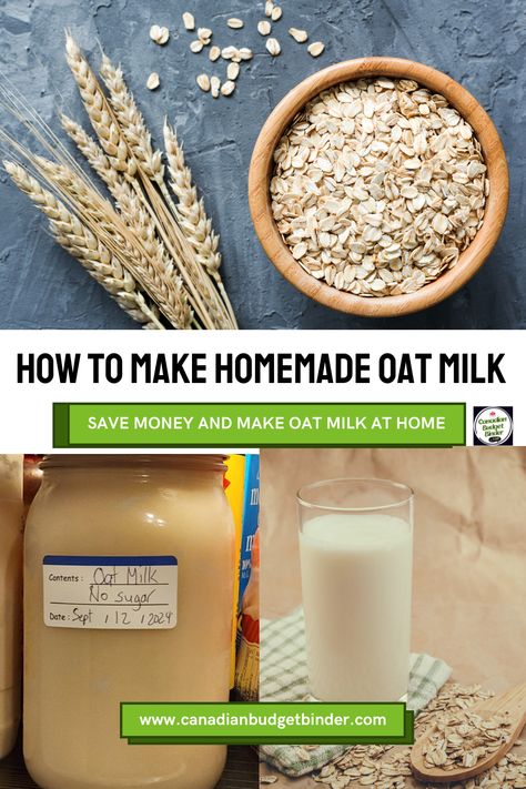 Cold Oats, Homemade Oat Milk, Budget Grocery Shopping, Oat Milk Recipe, Recipes Budget, Budget Grocery, Crock Pot Desserts, Frugal Recipes, Nut Milk Bag