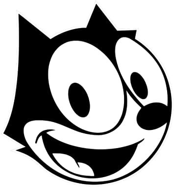 Felix Cat, Felix The Cat, Vinyl Sticker, Laptop, Vinyl, Black