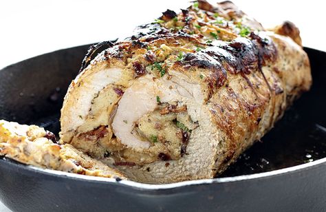 Stuffed Pork Loin, Dinner Pork, Pork Sirloin, Recipes Protein, Chicken Ranch Pasta, Cheese Stuffed Chicken Breast, Homemade Mashed Potatoes, Stuffing Ingredients, Stuffed Pork